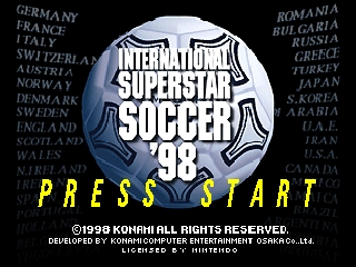 International Superstar Soccer '98 (USA) Title Screen